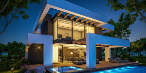 Beitragsbild des Blogbeitrags Alu Fenster und Türsystem beim Hausbau im Trend 