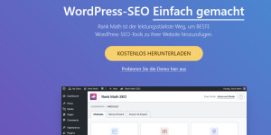 Beitragsbild des Blogbeitrags Rank Math Test: Free + Pro Testbericht + Tutorial auf Deutsch = Das beste SEO-Plugin für WordPress! 