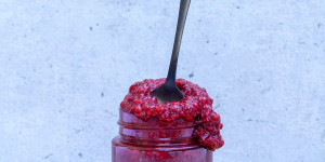 Beitragsbild des Blogbeitrags Himbeer-Marmelade mit Chia