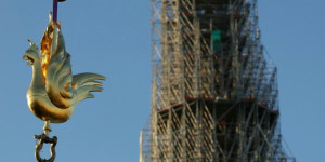 Beitragsbild des Blogbeitrags Goldener Hahn am Turm der Pariser Kathedrale Notre Dame