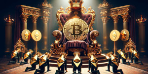 Beitragsbild des Blogbeitrags Bitcoin baut seine Führung über Ethereum im Jahr 2023 aus – dominiert bei Marktkapitalisierung, NFT-Verkäufen und Gebührengenerierung.