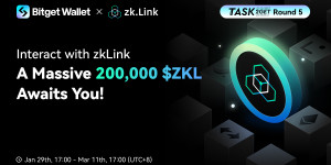 Beitragsbild des Blogbeitrags Bitget Wallet startet Task2Get Staffel 5: zkLink Interaction Rewards Journey