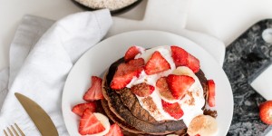 Beitragsbild des Blogbeitrags Recipe: Healthy Chocolate Pancakes