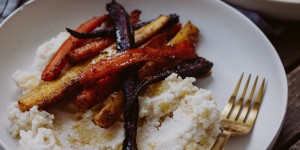 Beitragsbild des Blogbeitrags Rezept: Karfiolpüree mit Ofenkarotten