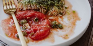Beitragsbild des Blogbeitrags Rezept: Welsfilet mit Bärlauchkruste