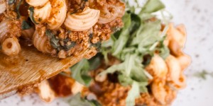 Beitragsbild des Blogbeitrags Vegane Pasta mit Bolognese