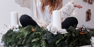 Beitragsbild des Blogbeitrags 1- Meter Weihnachtskranz – basteln für die Weihnachtszeit 