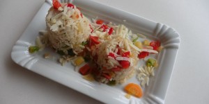 Beitragsbild des Blogbeitrags Restlküche: Kunterbunter Gemüsereis mit dreierlei Paprika und Parmesan