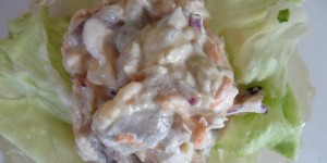 Beitragsbild des Blogbeitrags Aschermittwoch: Matjessalat mit roten Bohnen und Apfel 