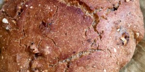 Beitragsbild des Blogbeitrags Sauerteigtopfbrot (Lievito Madre) mit Walnüssen, Haselnüssen und Sonnenblumenkernen