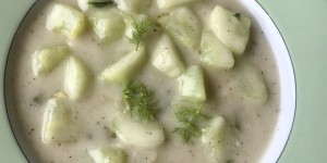Beitragsbild des Blogbeitrags Hausmannskost: Schmorgurken mit Crème fraîche 