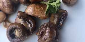 Beitragsbild des Blogbeitrags Champignons in Zitronen – Kräuter Marinade – Antipasti