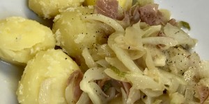 Beitragsbild des Blogbeitrags Fenchel mit Schinken aus der Pfanne – ein superschnelles Rezept