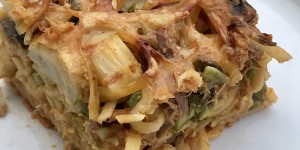 Beitragsbild des Blogbeitrags Nudelauflauf mit Gemüse und Rindfleisch, ein Resteverwertungsrezept