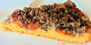 Beitragsbild des Blogbeitrags Marillenkuchen mit knusprigen Mohnstreusel