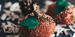 Beitragsbild des Blogbeitrags Herbst-DIY mit Kupferschwamm – Kürbis-Deko mal anders!