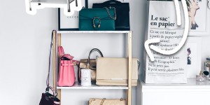 Beitragsbild des Blogbeitrags IKEA Hyllis Hack: Meine DIY Taschen-Aufbewahrung im Ankleideraum! 