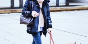 Beitragsbild des Blogbeitrags Chloé Susanne Boots, Acne Lookalike Bikerjacke und Chanel Maxi Jumbo Bag
