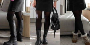 Beitragsbild des Blogbeitrags 3 Winter Outfits: einen schwarzen Lederrock kombinieren
