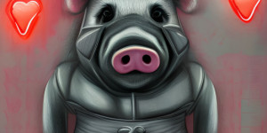 Beitragsbild des Blogbeitrags Cyber Piggy, created with AI 