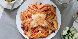 Beitragsbild des Blogbeitrags Wie mache ich Pizzablumen mit und ohne Fleisch für ein Party Buffet