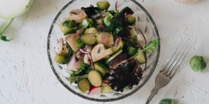 Beitragsbild des Blogbeitrags Warmer Kohlsprossen Herbstsalat