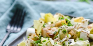 Beitragsbild des Blogbeitrags Vegane Winterrezepte | Chicorée Salat & Rosenkohl-Kartoffel Suppe – Gastbeitrag von Abnehmen & Ernährung 