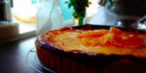 Beitragsbild des Blogbeitrags Mascarpone Tarte mit karamellisierten Orangen | Rezept mit Video-Versuch. 