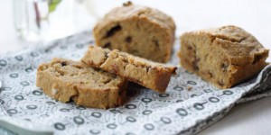 Beitragsbild des Blogbeitrags Bananenbrot mit Zucchini – ohne raffiniertem Zucker | Kuchen aus dem Blender.