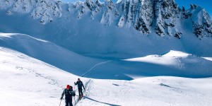Beitragsbild des Blogbeitrags Freeride-Skitour: Kleine Karwendeldurchquerung 