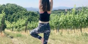 Beitragsbild des Blogbeitrags Yoga und Wein bei Mayer am Nussberg