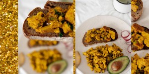 Beitragsbild des Blogbeitrags Veganes Rührei – Tofu Scramble