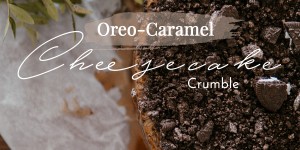 Beitragsbild des Blogbeitrags Oreo-Cheesecake-Crumble mit Karamellsauce 
