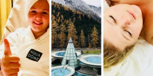 Beitragsbild des Blogbeitrags Wir waren im AQUA Dome, und haben die Therme auf Kindertauglichkeit geprüft.