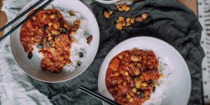 Beitragsbild des Blogbeitrags Rotes Kichererbsen Curry