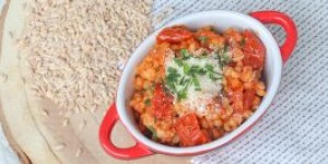 Beitragsbild des Blogbeitrags Einkornreis Risotto mit getrockneten Tomaten