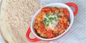 Beitragsbild des Blogbeitrags Einkornreis Risotto mit getrockneten Tomaten 