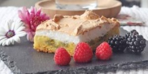 Beitragsbild des Blogbeitrags Rhabarberkuchen mit Baiser 