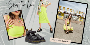 Beitragsbild des Blogbeitrags Shop the Look – Festival Sommer Outfit in Neongelb 