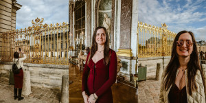 Beitragsbild des Blogbeitrags Shop the Look – Mit bordeaux langarm Midikleid im Schloss Versailles