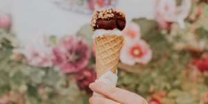 Beitragsbild des Blogbeitrags Die Eisfee: Bio-Eis mit Kräuter- und Blütentoppings