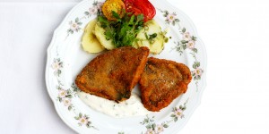Beitragsbild des Blogbeitrags – Food Monday – Panierte Parasol mit Kartoffeln