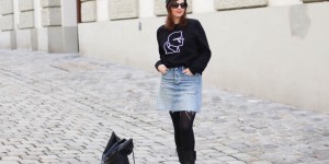Beitragsbild des Blogbeitrags Karl Lagerfeld Sweater & Jeans-Mini