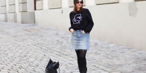 Beitragsbild des Blogbeitrags Karl Lagerfeld Sweater & Jeans-Mini 