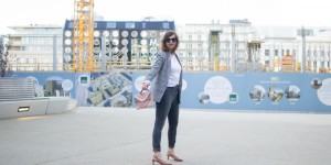 Beitragsbild des Blogbeitrags Karo-Blazer und trendige rosa Slingbacks