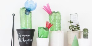 Beitragsbild des Blogbeitrags Plastic bottles upcycled into cacti lights 