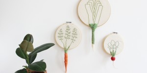 Beitragsbild des Blogbeitrags Felt vegetables and embroidery wall decor 