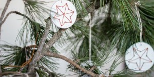 Beitragsbild des Blogbeitrags Embroidered clay Christmas tree hangers 
