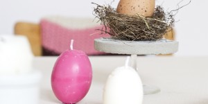 Beitragsbild des Blogbeitrags DIY egg-shaped easter soy wax candles. 
