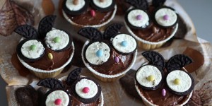 Beitragsbild des Blogbeitrags Halloween Rezept: Eulen Muffins